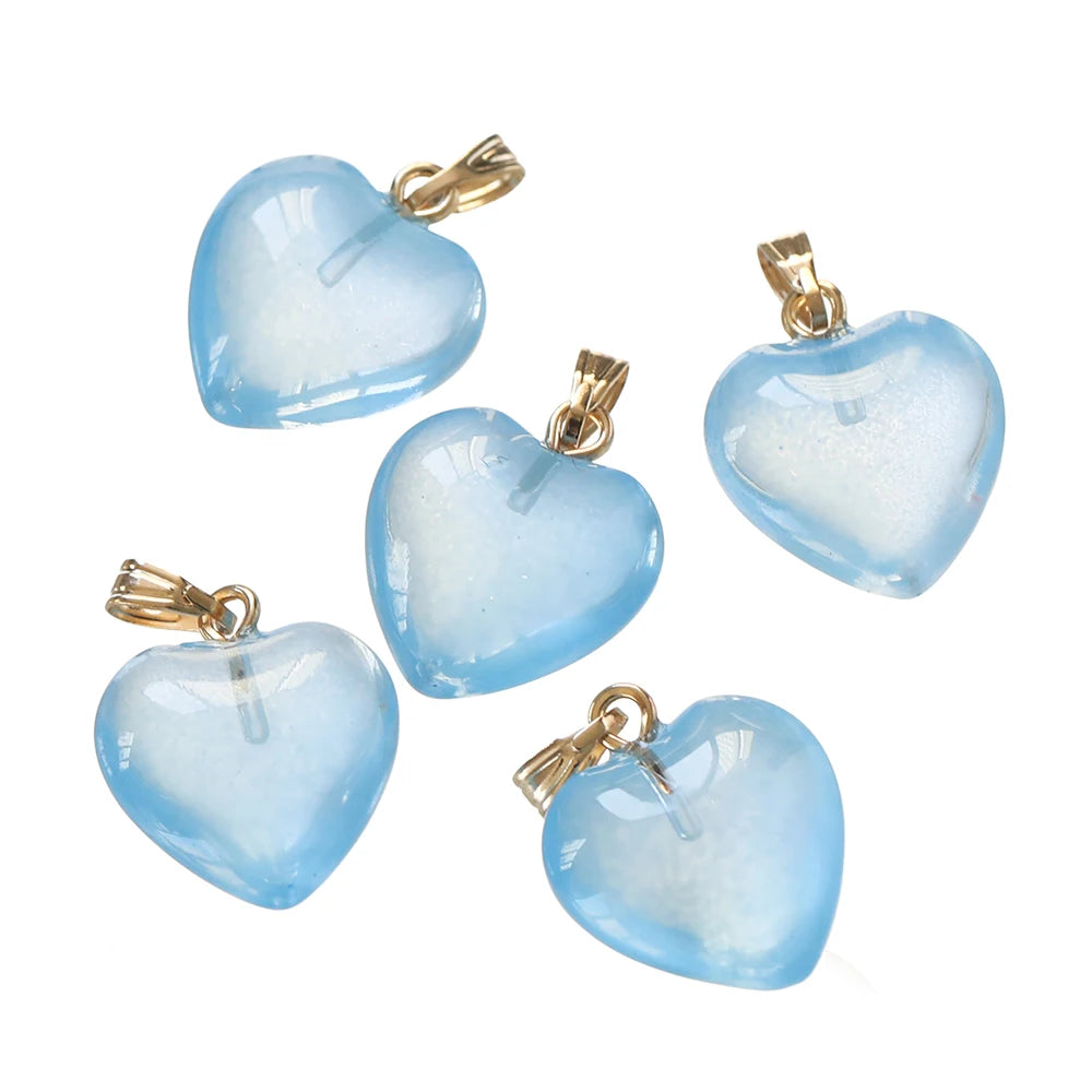 10 Teile/los Tschechische Lampwork Kristall Glas Herz Perlen Charms anhänger DIY Handgemachten Schmuck Machen Halsketten Ohrringe Zubehör