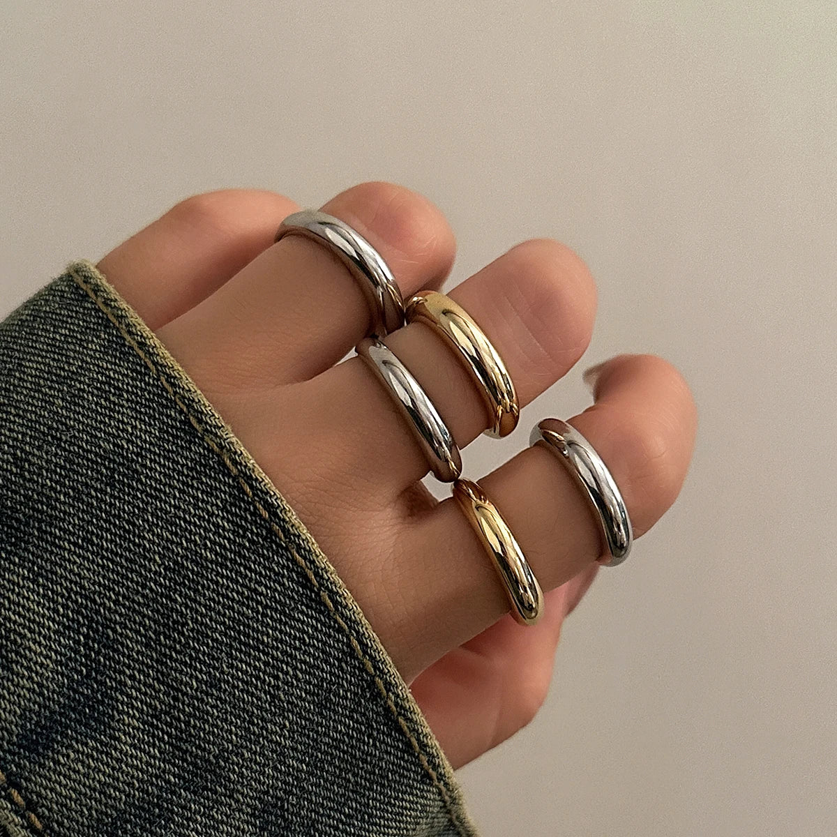 8 Teile/satz Kreative Glatte Wasser Tropfen Ringe für Frauen Vintage Geometrische Einstellbare Open Finger Nagel Ring Paar Mi Zubehör