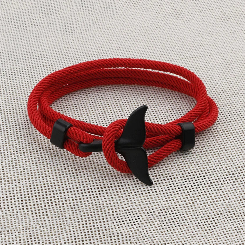 Männlich Multilayer 4mm Milan Seil Viking Armband Charme Whale Tail Armbänder Für Männer Armband Trendy Ozean Tier Fischschwanz schmuck