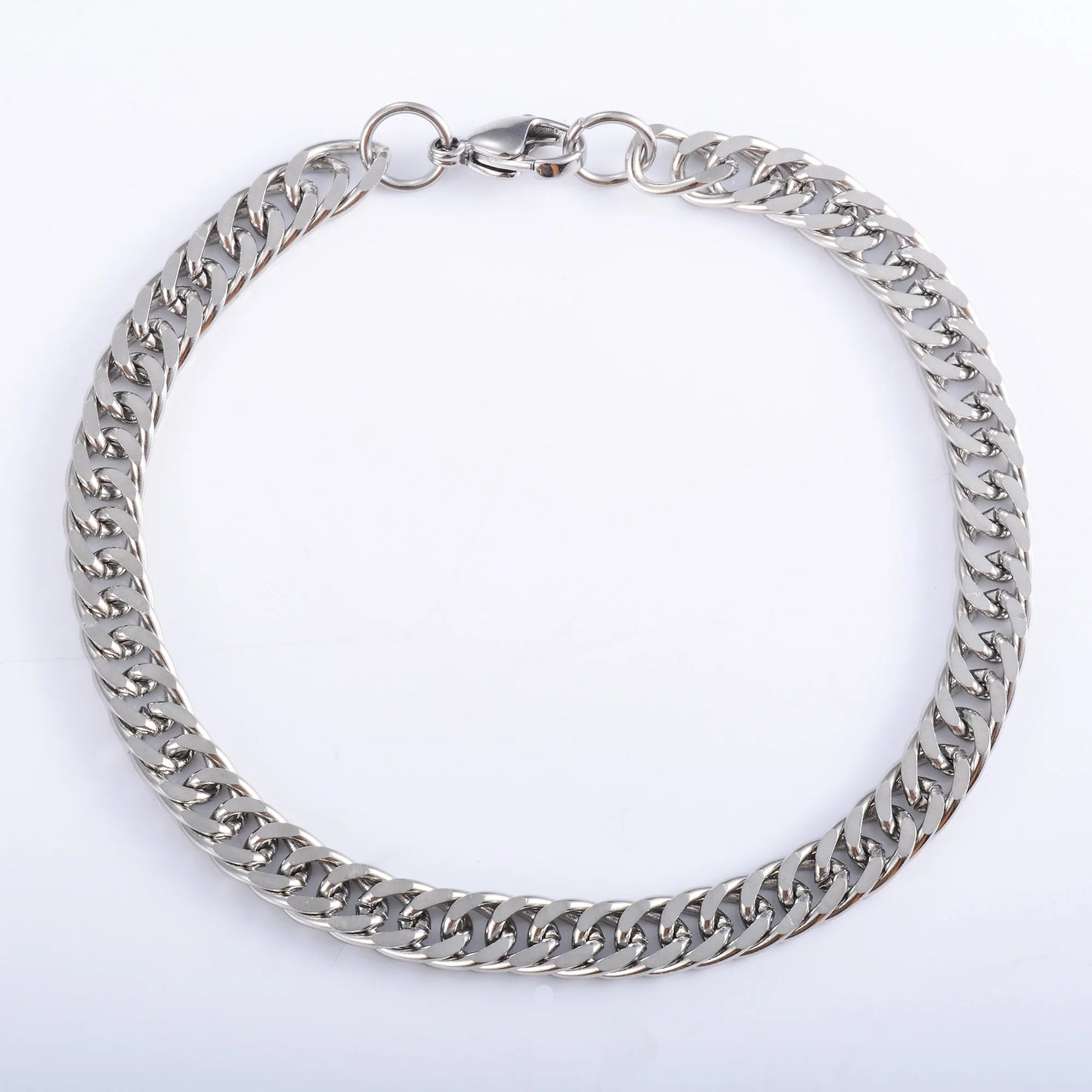 Herren Edelstahl Kubanische Panzerkette Link Armband für Punk Hiphop Junge Silber Farbe Armband Metall Schmuck Zubehör Geschenk