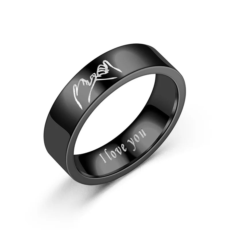 Titan Stahl Ring Für Männer Frauen Paar Ring Liebhaber Versprechen Ring Hochzeit Verlobung Mode Schmuck Geburtstag Geschenk Großhandel