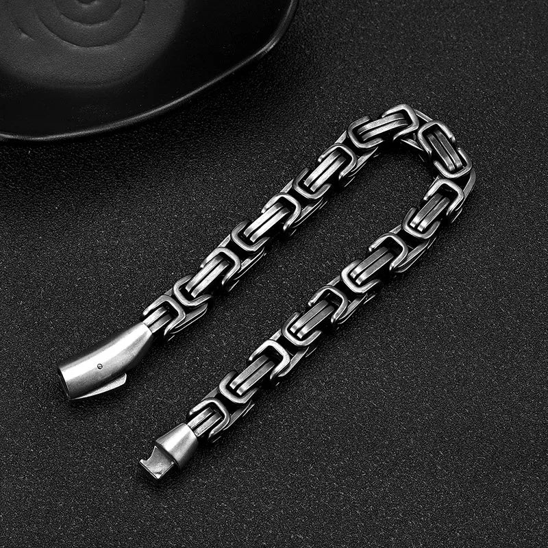 MKENDN Punk Männer Vintage König Kette Armbänder für Männer Edelstahl Motorrad Armbänder Männlichen Schmuck Zubehör Geschenke