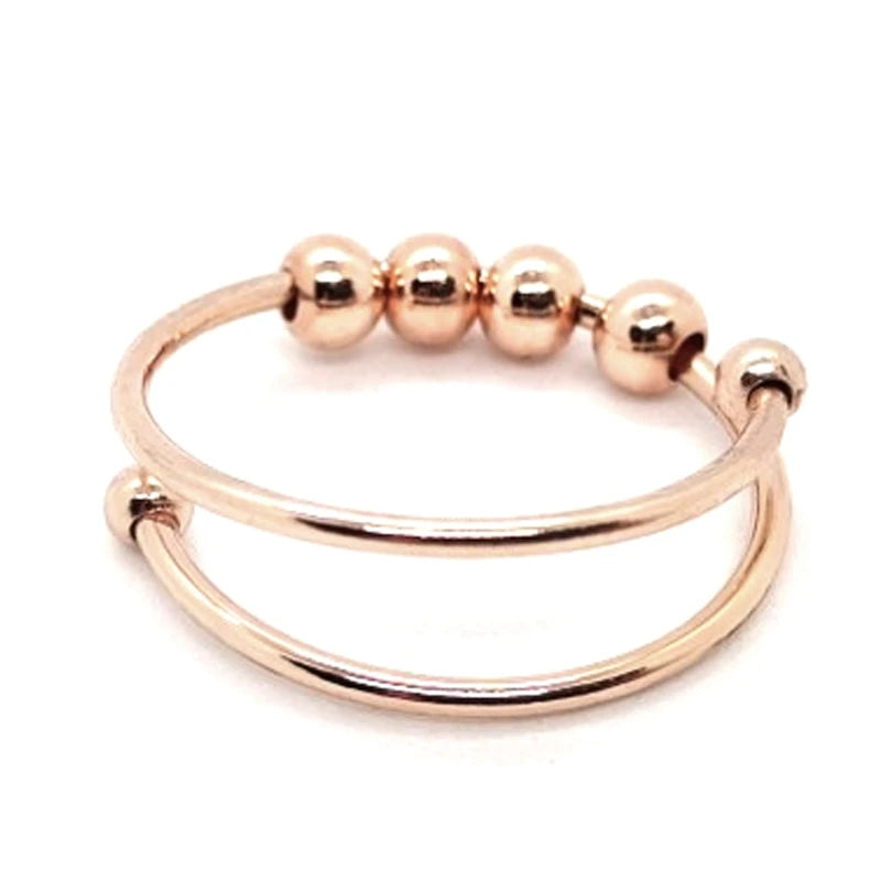 Punk Angst Ringe für Frauen Männer Spirale Zappeln Perlen Ring 2024 Trend Schmuck frei drehen Anti Stress Edelstahl Ring Geschenk