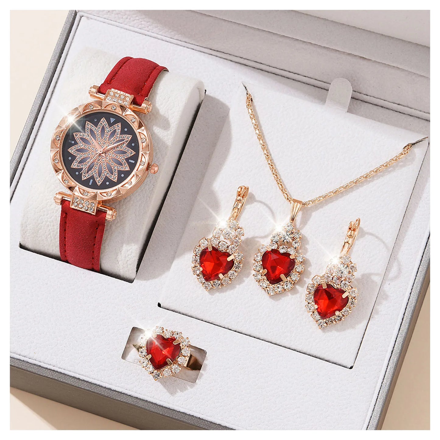 Uhren setzt Geschenke für Frauen Kristall bling Armbanduhr Schmuck Kit Geschenk für Mutter Frau Freundin