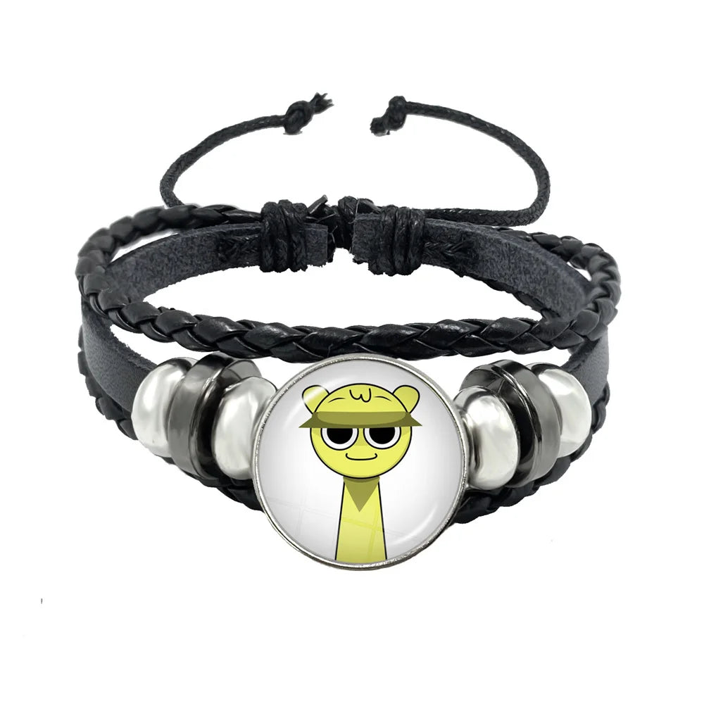 Sprunki Incredibox Anime Cartoon Charakter Leder Seil Armband Kunst Mehrschichtige geflochtene Armbänder Handgefertigte Schmuckzubehör