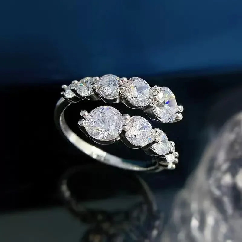 TEN CARATS Gra-zertifizierter Moissanit-Ring für Damen, 925er Sterlingsilber vergoldet mit Verlobungsschmuck in Weißgold als Geschenk