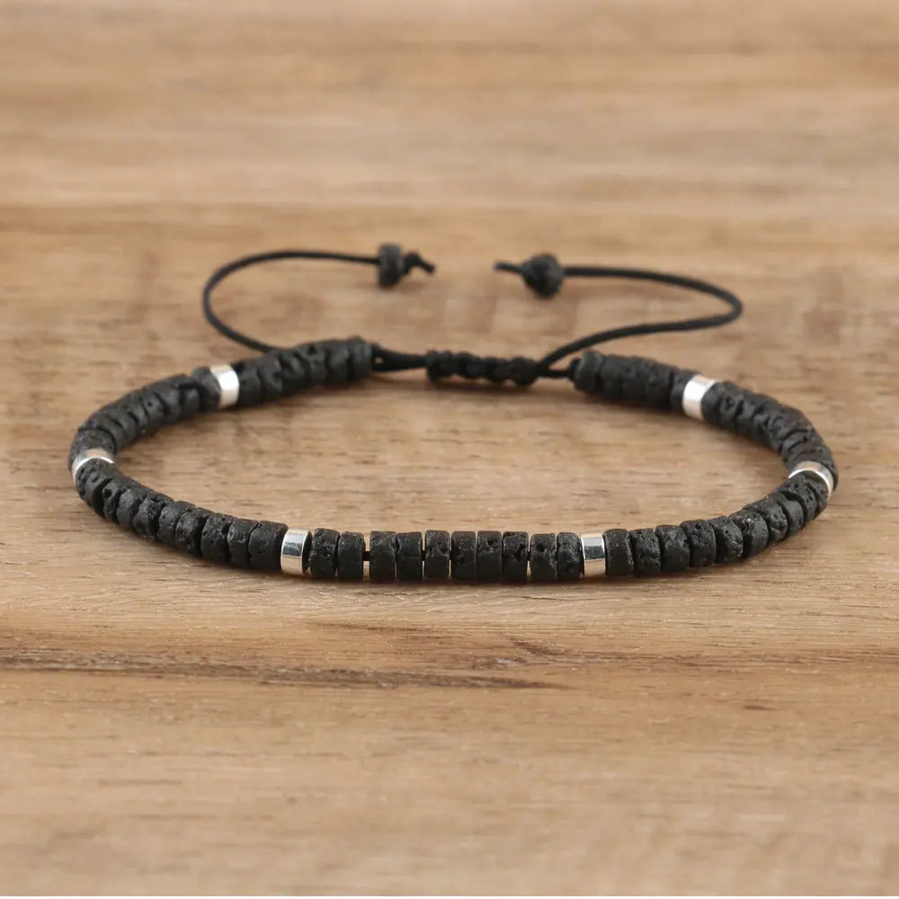 1PC Natürliche Blaue Kaiser Stein Perlen Gewebt Armband Poliert Block Form Einstellbare Seil dame Geschenk Armband Perlen Armband