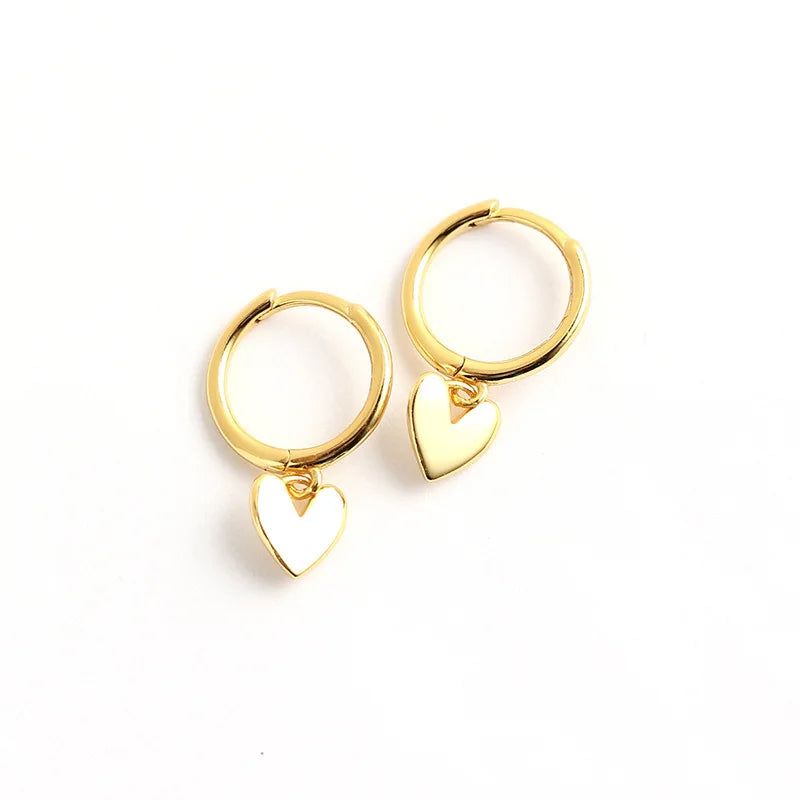 Herz-Quasten-Ohrringe aus 925er-Sterlingsilber, Charm-Anhänger für Damen, vergoldet, kleiner feiner Schmuck, verhindert Allergien, Party-Accessoires, Geschenke