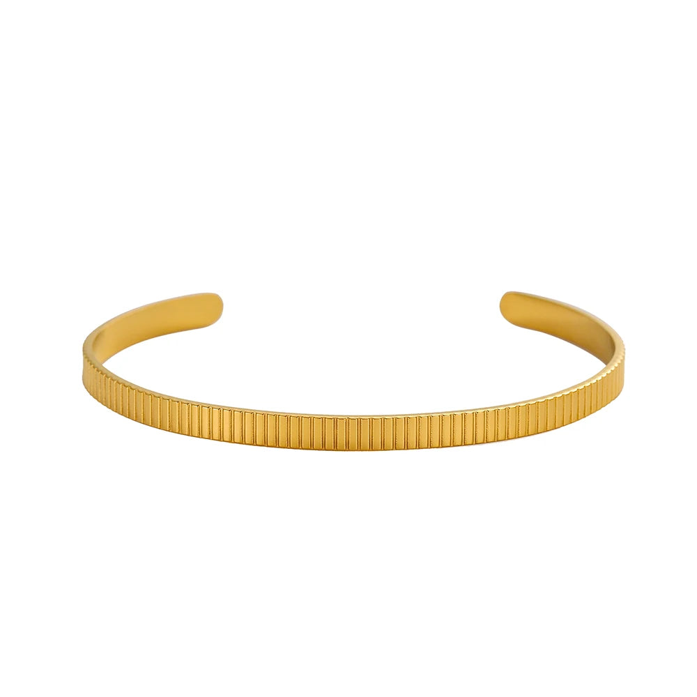 CARLIDANA Minimalistisches, trendiges Herren-Twist-Kettenarmband mit dicken Gliedern, 18 Karat vergoldeter Edelstahl, klobiges Seil-Kettenarmband für Damen