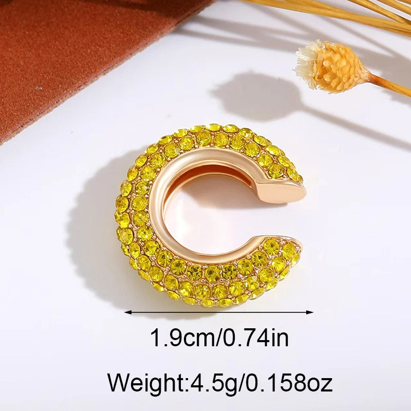 1Pcs Mehrfarbige C-Förmigen Knorpel Ohr Clip Ohrringe für Frauen Mode Luxus Strass Keine Durchbohrten Ohr Manschette Weiblichen schmuck