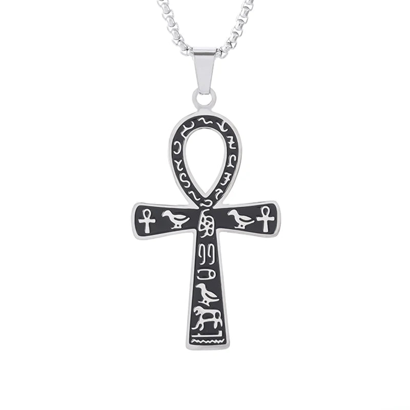 Kreative Retro antike ägyptische Ankh Kreuz Anhänger Halskette für Männer personalisierte Tier Totem Halskette Zubehör Geschenk