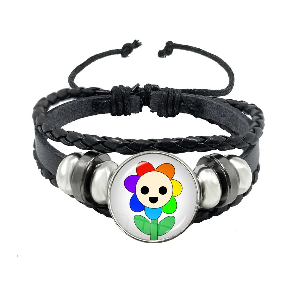 Sprunki Incredibox Anime Cartoon Charakter Leder Seil Armband Kunst Mehrschichtige geflochtene Armbänder Handgefertigte Schmuckzubehör