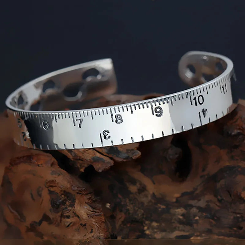 Neue Mode Persönlichkeit Lineal Armbänder 925 Sterling Silber Schmuck Kreative Fußabdruck Römische Ziffer Öffnung Armreifen TYB120