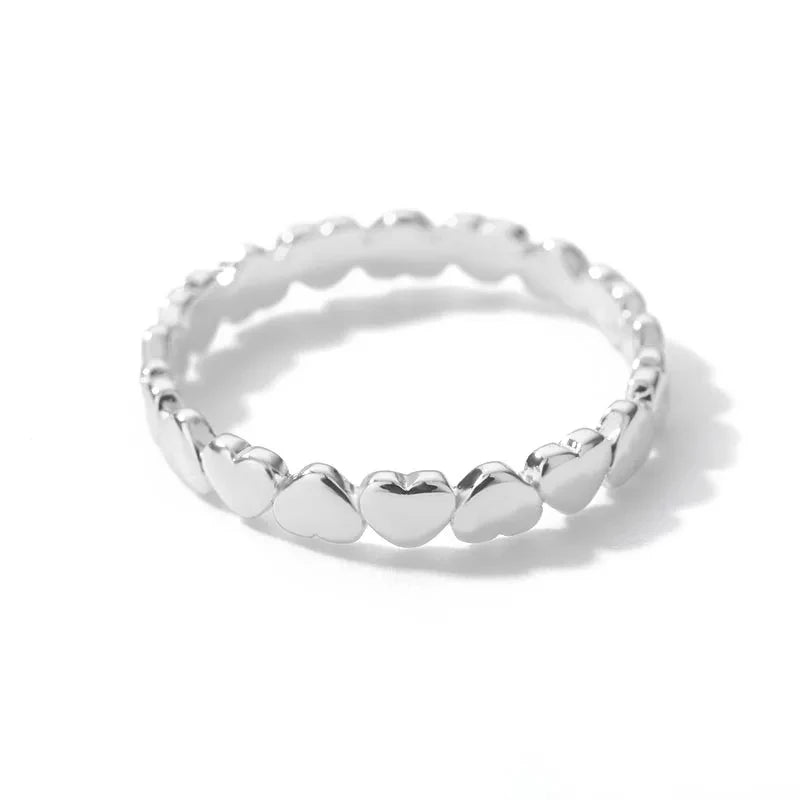 Edelstahl Herz Ringe Für Frauen Gold Farbe Herz Verlobung Hochzeit Ring Luxus Hochzeit Ästhetischen Mode Schmuck Geschenk