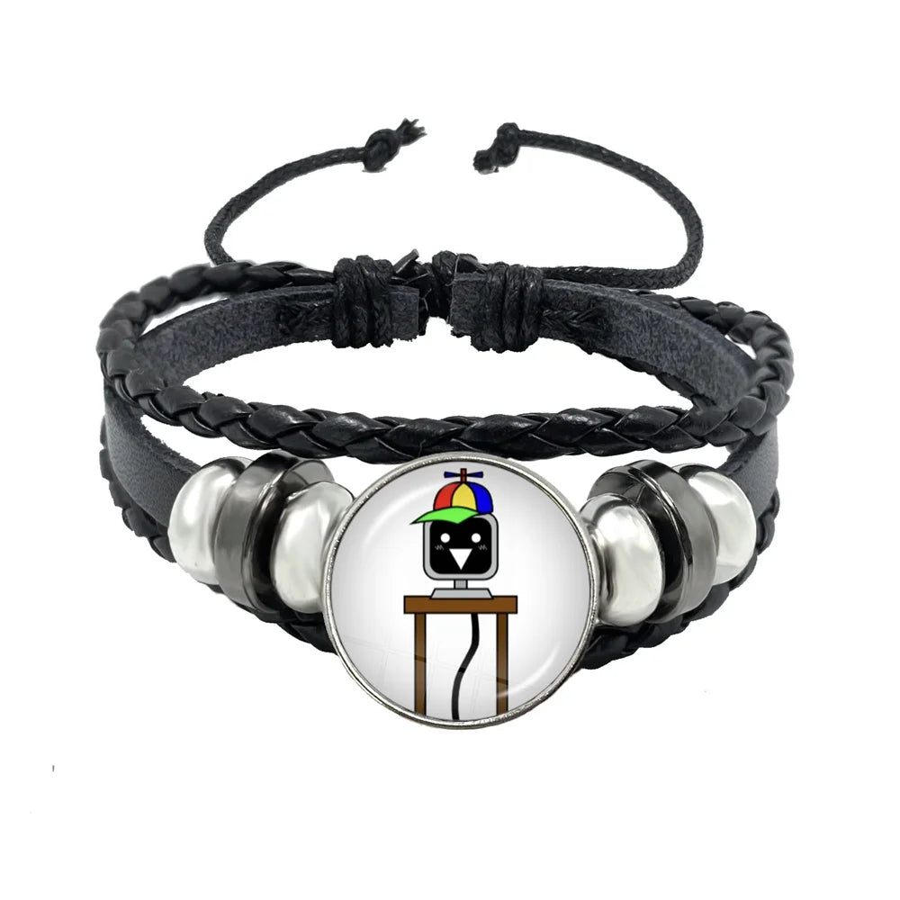 Sprunki Incredibox Anime Cartoon Charakter Leder Seil Armband Kunst Mehrschichtige geflochtene Armbänder Handgefertigte Schmuckzubehör