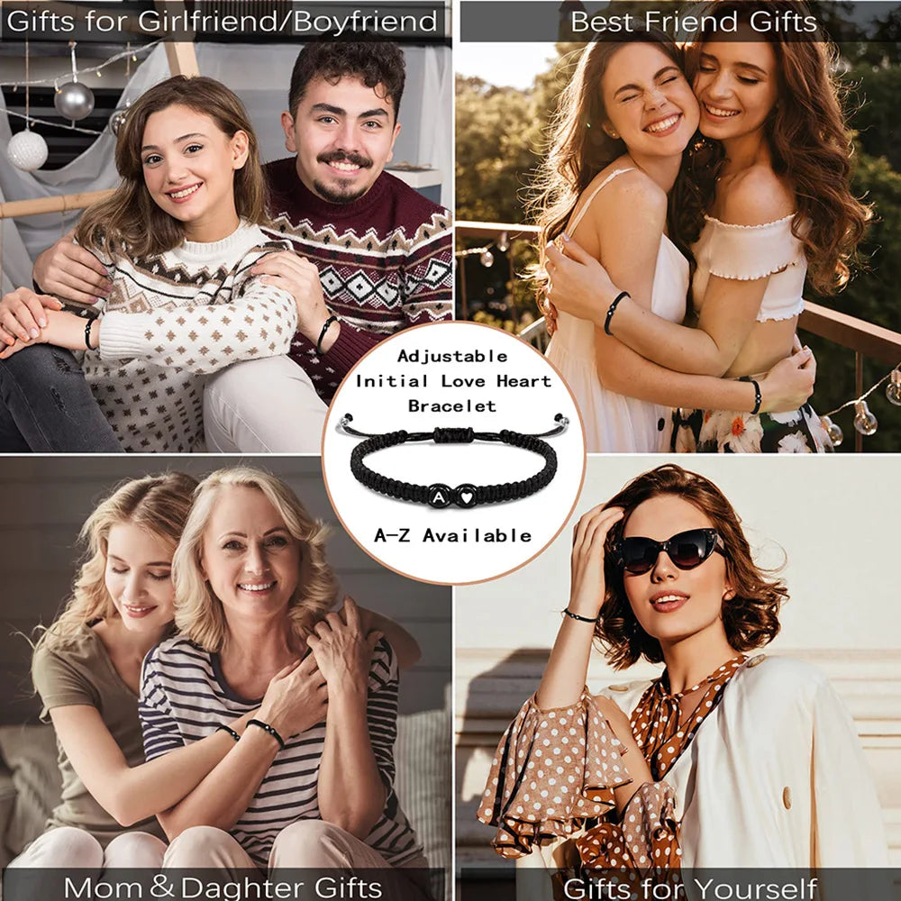26-Buchstaben-Armbänder für Frauen, Teenager, Mädchen, verstellbare A-Z-Initialen, geflochtene Armreifen, Abschlussfeier, Geburtstagsgeschenke, Schmuck