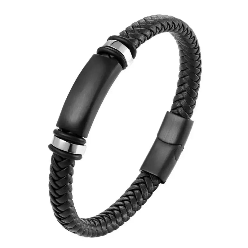 Retro Punk Fahrradkette handgewebtes Lederarmband mit Metallschnalle für Männer Motorradfahrer Rock Party Schmuck Geschenk