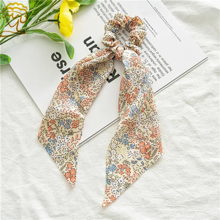 Neue Mode Druck Bogen Scrunchies Haar Band Für Frauen Elastische Haarband Mädchen Schachtelhalm Haar Krawatten Haar Zubehör
