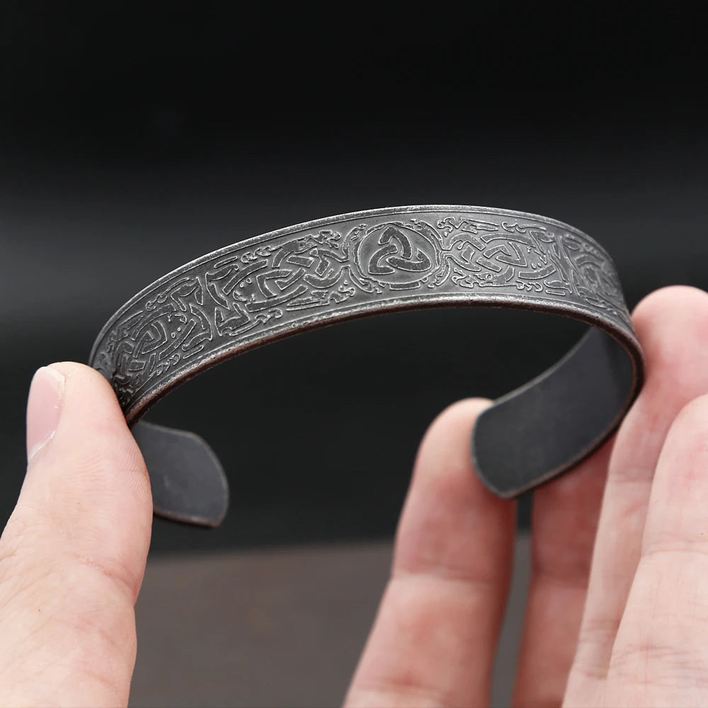 Vintage nordische Wikinger Valknut Armbänder Edelstahl keltischen Knoten Armreifen für Männer Mode Amulett Schmuck Geschenke Drops hipping