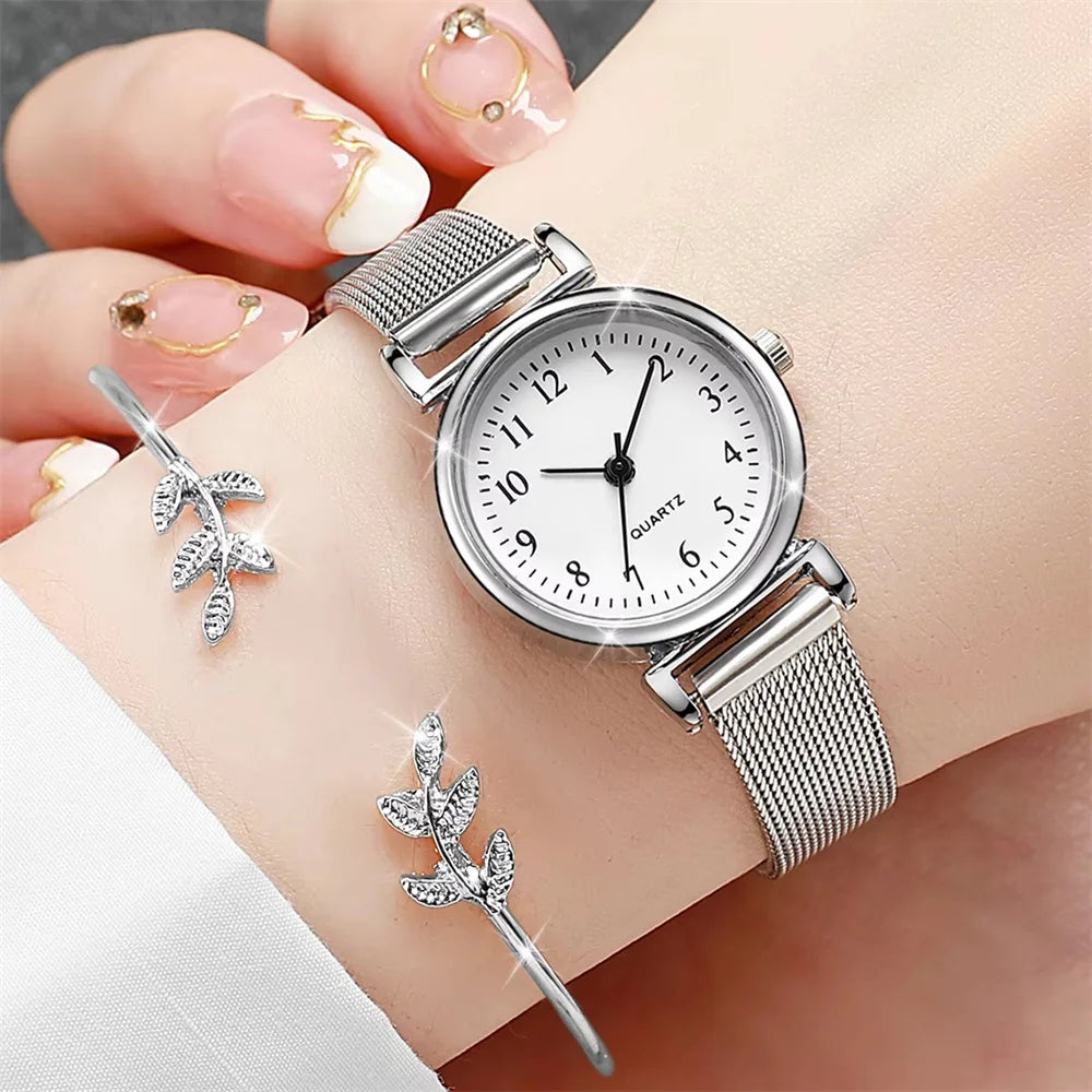 Frauen Mode Uhr Casual Armband Uhren Set Damen Einfache Zifferblatt Quarz Armbanduhren Kleid Uhr Montre Femme