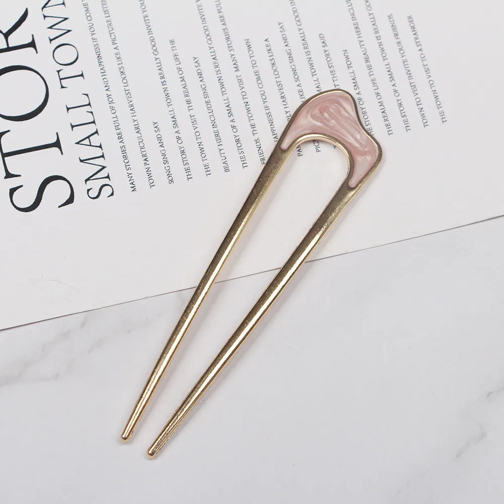 Vintage Metall U-förmige Haarnadel Haarstab Gabel Französisch Hochsteckfrisur Chignon Bobby Pin für DIY Frauen Mädchen Brötchen Frisur Haarschmuck