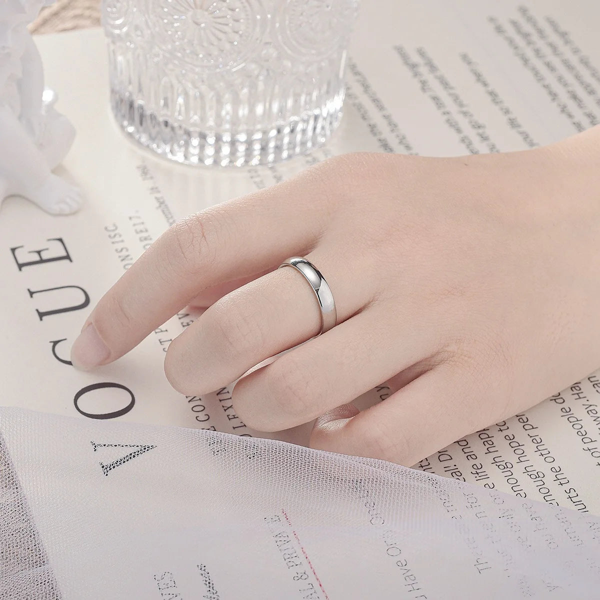 Vergoldeter Ring, Farbe, modisch, für Damen, einfacher Ehering für Paare, Verlobungsschmuck, Geschenk