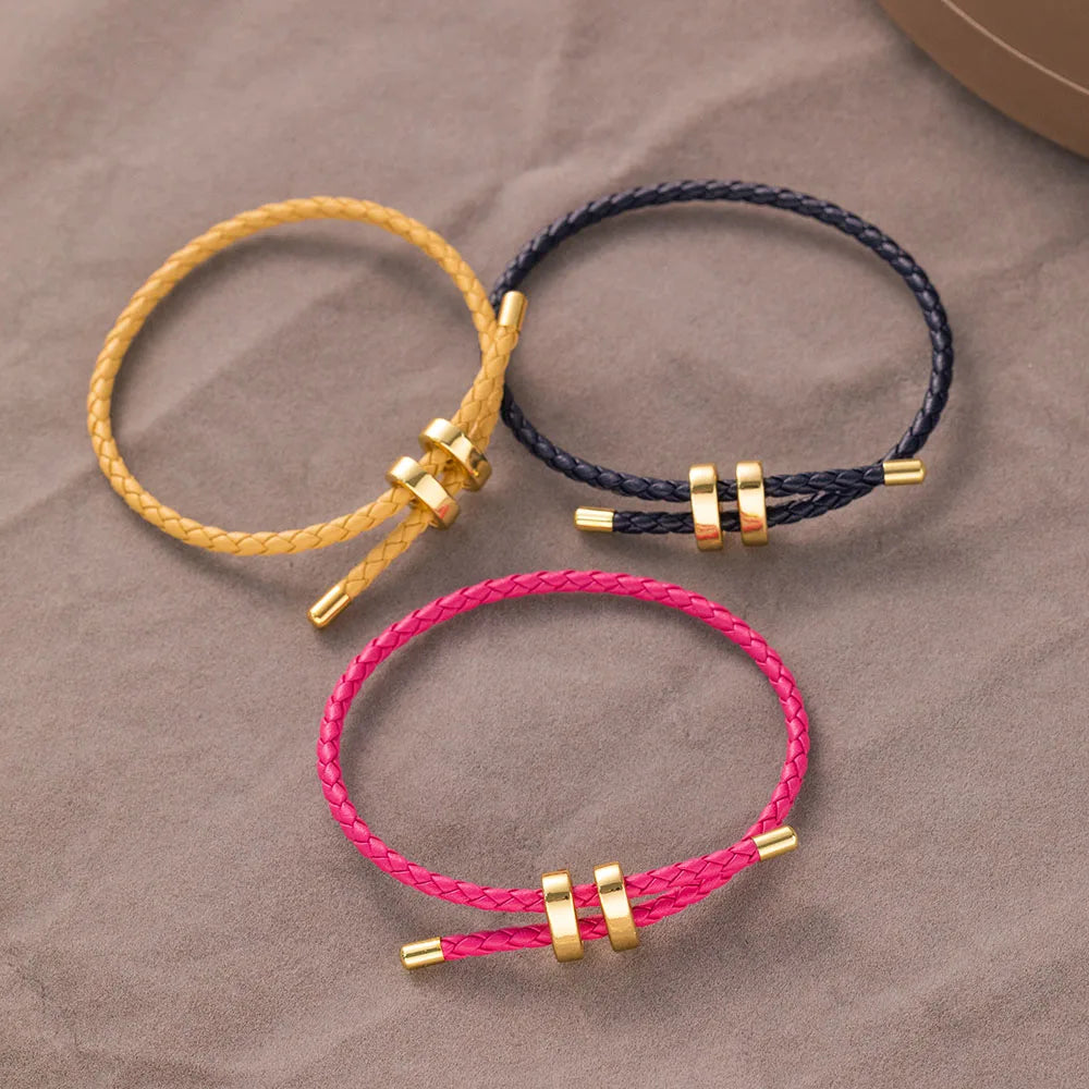 1Pcs Einstellbare Geflochtene Acht-Zeichen Schnalle Leder Armband Für Paar Männer Frauen Armreif Schmuck Machen Zubehör Großhandel