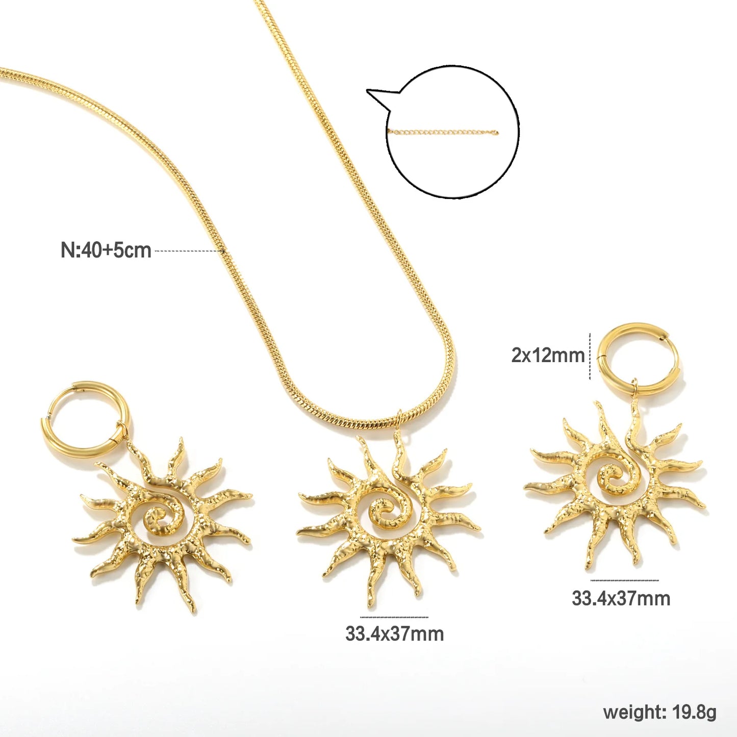 Vierblättriges Kleeblatt für Damen, Halskette, Armband, Ohrringe, Edelstahl, flache Schlangenkette, Halsband für Damen und Mädchen, Modeschmuckset