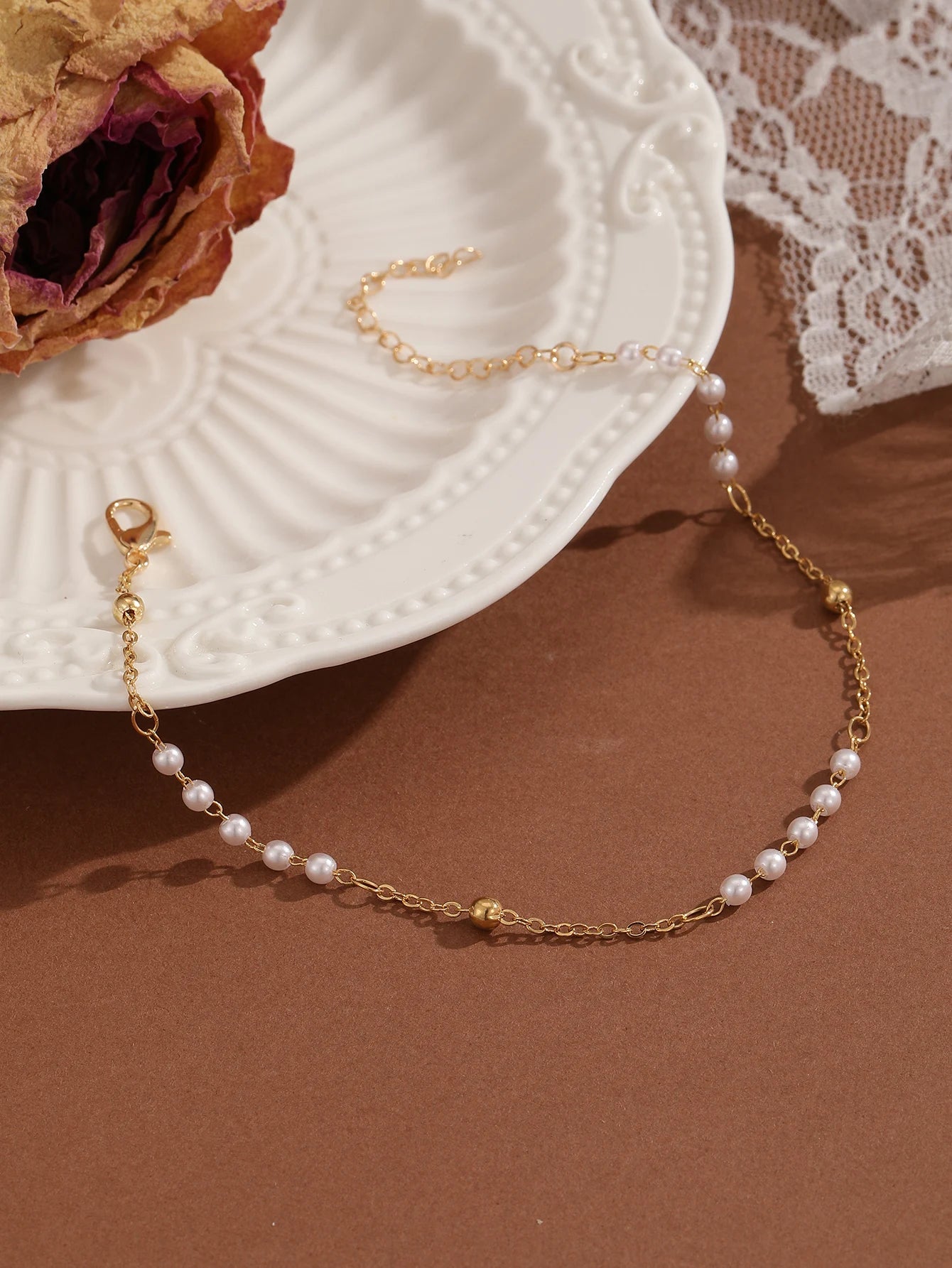 Handgemachte Imitation Perle Fußkettchen Frauen Knöchel Armband Strand Barfuß Sandale Fußkettchen Kette Fuß Schmuck