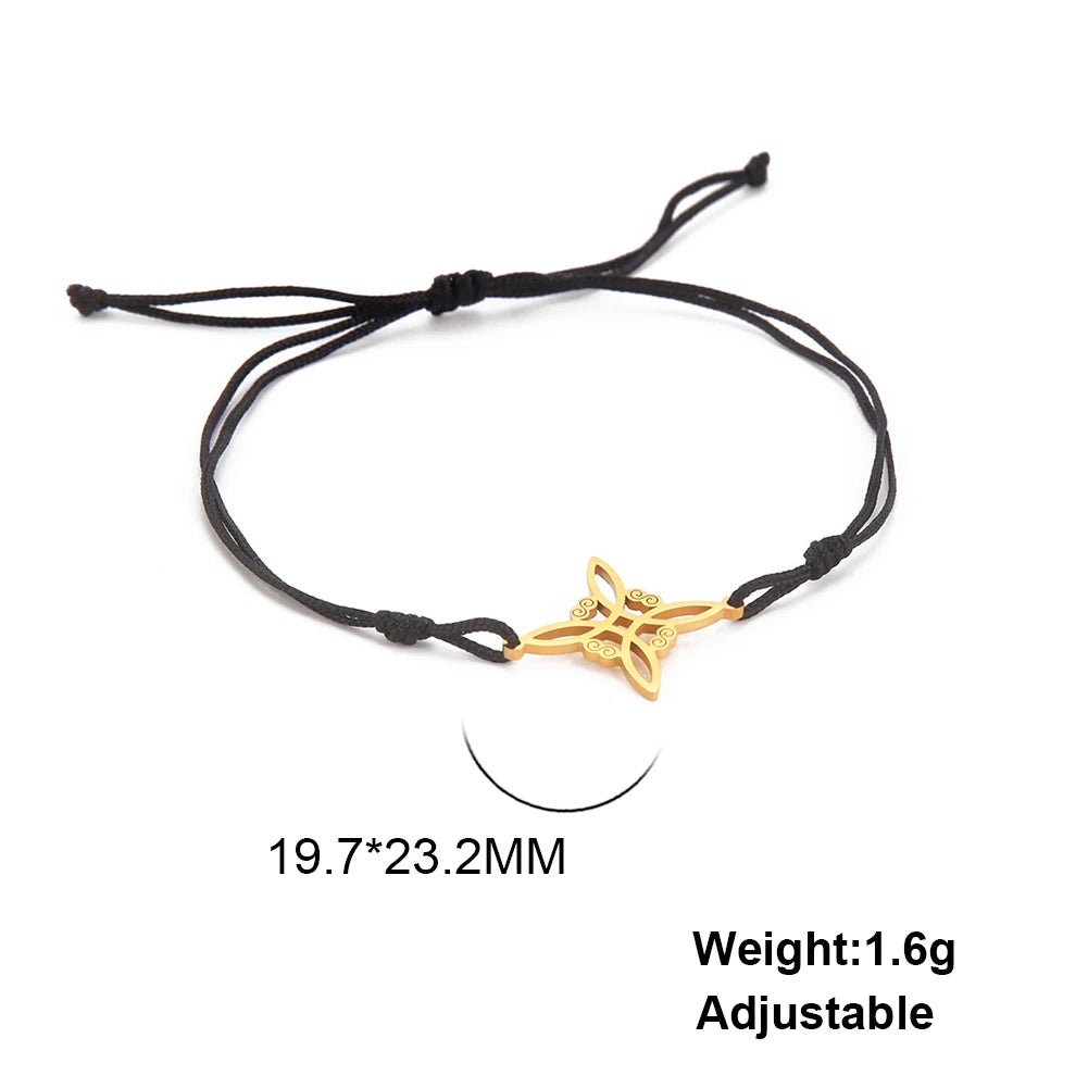 LIKGREAT Armband mit irischem Hexenknoten für Damen und Herren, keltischer Knoten, gewebtes Seil, Schmuck, Edelstahl, Amulett, Talisman, Geburtstagsgeschenk