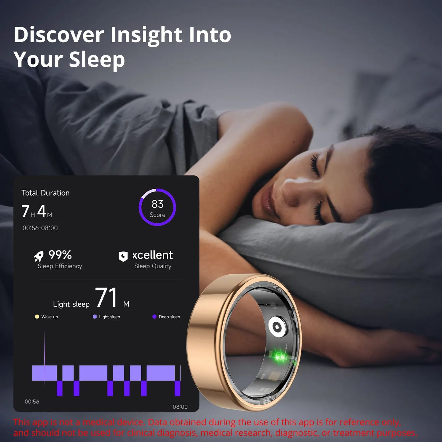 2024 COLMI R02 Smart Ring mit Ladeetui für Männer und Frauen, Akkulaufzeit, 39 Tage, Gesundheitsmonitor, 5 ATM wasserdicht