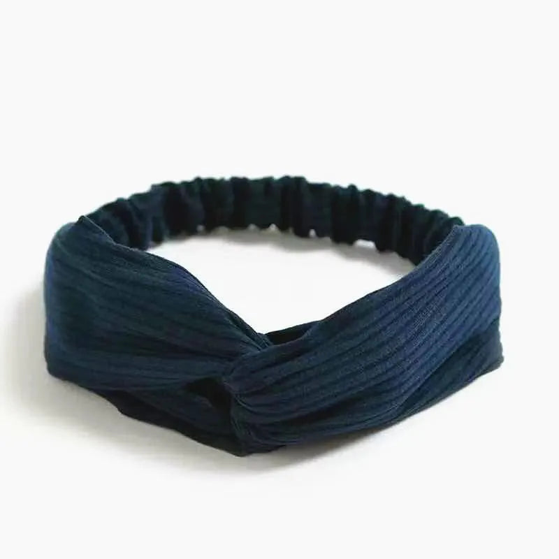 Neue Boho Frauen Weiche Solid Print Stirnbänder Vintage Kreuz Knoten Elastische Haarbänder Turban Bandanas Mädchen Haar Bands Haar Zubehör