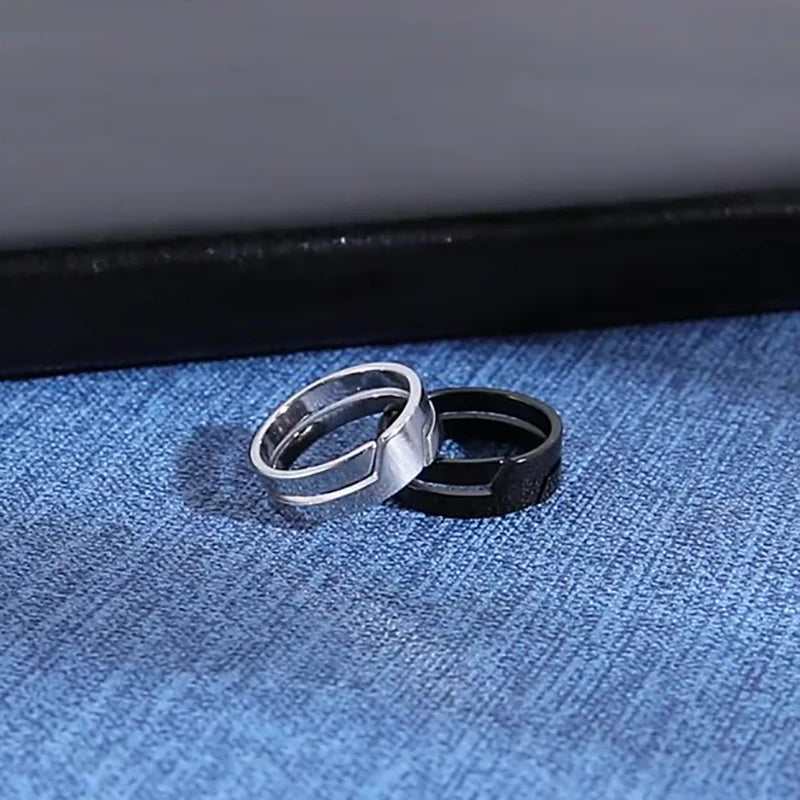 Unift Einfache Mode Finger Ring für Frauen Edelstahl Paar Ringe Männer Schwarz Farbe Klassische Party Hochzeit Band Schmuck Geschenk