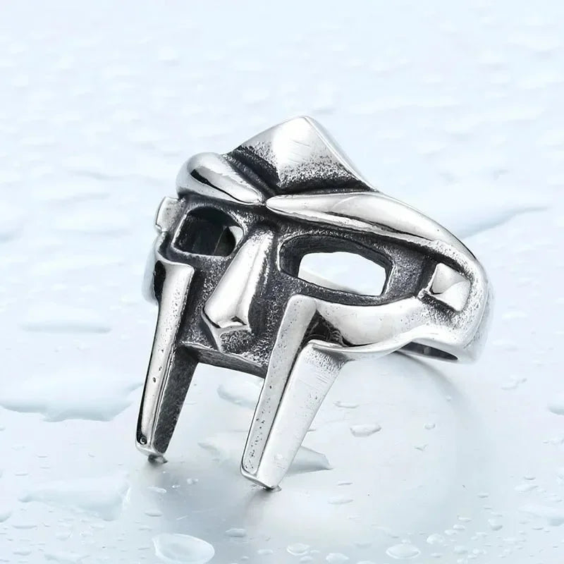 Neue Vintage Gladiator Ägyptische 2025 Mf Doom Maske Ringe für Männer Pharao Männlich Ring Hip Hop Party Goth Schmuck Geschenk Zubehör