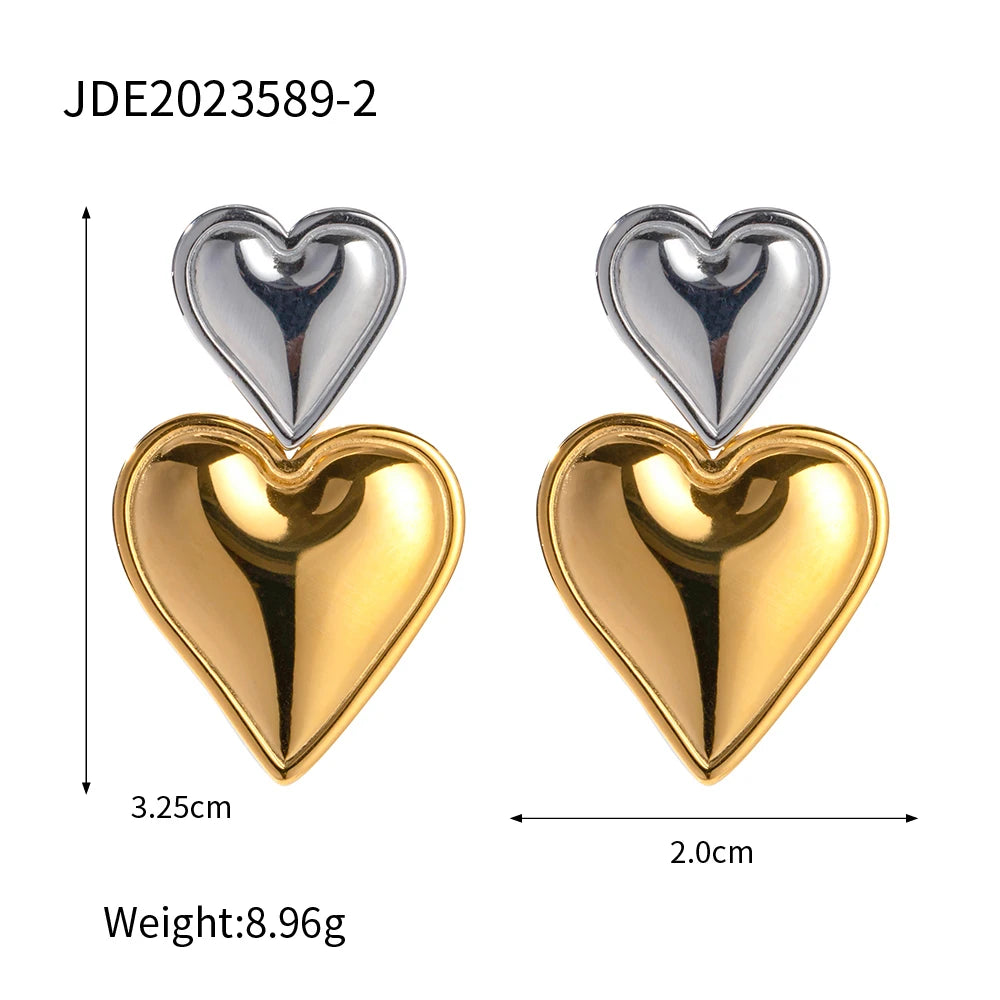 Uworld Damen-Schmuckset, Perlenkette, goldenes Armband, verstellbares stapelbares Armband, Liebesohrringe, Geschenk für Sie
