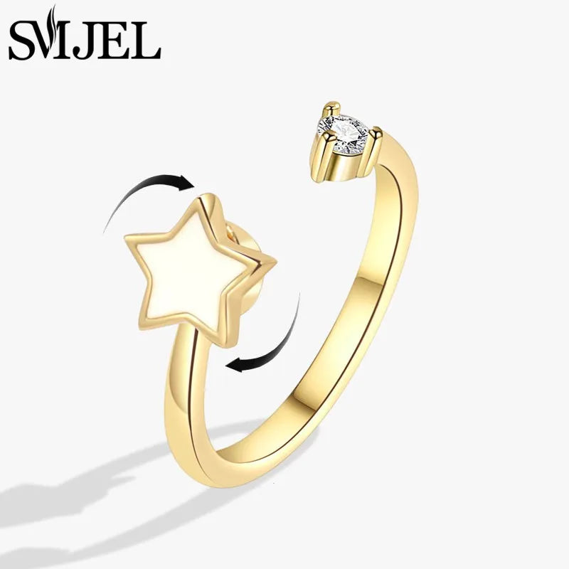 Neue Sonnenblume Angst Ring Fidget Spinner Ringe für Frauen Nette Schmetterling Kolibri Charms Finger Ring Anti Stress Drehen Geschenke
