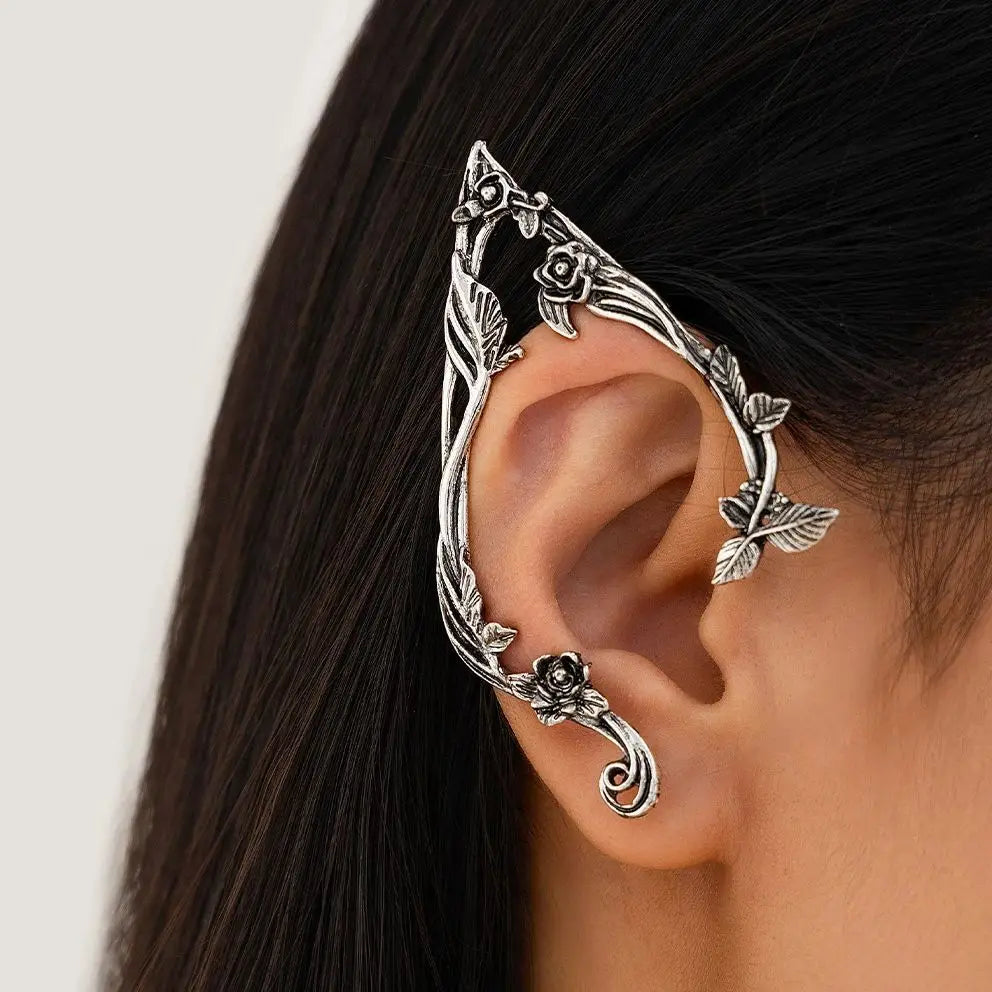 PuRui Beliebte Gold Farbe Elf Blume Blatt Ohr Clip Nette Schmuck Zubehör Fee Clip Ohrringe Hochzeit Mädchen Schmuck Geschenke Neue