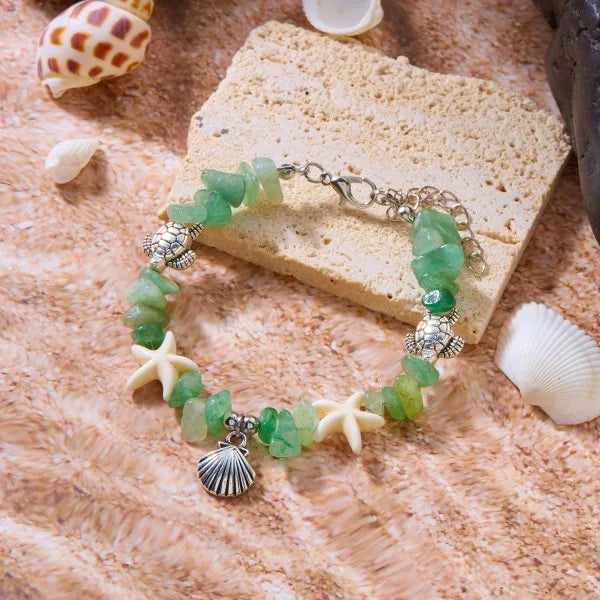 Bohemian Imitation Shell Perlen Armband Für Frauen Sea Star Schildkröte Gewebtes Seil Armband Handgemachte Freundschaft Strand Urlaub Schmuck