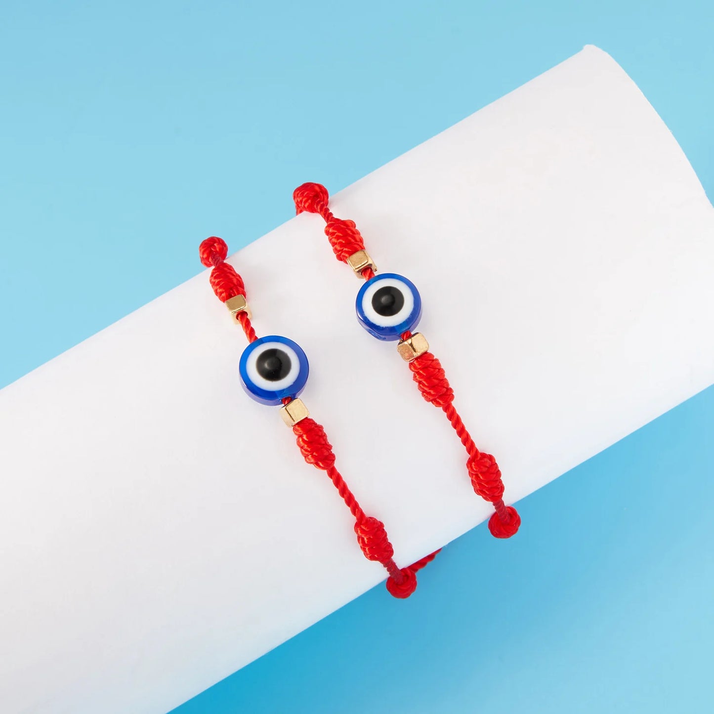 Handgefertigte geflochtene Lucky 7-Knoten-Armbänder mit roter Schnur für Damen und Herren, türkisches blaues böses Auge-Armband, Freundschaftspaar, Schmuck, Geschenke