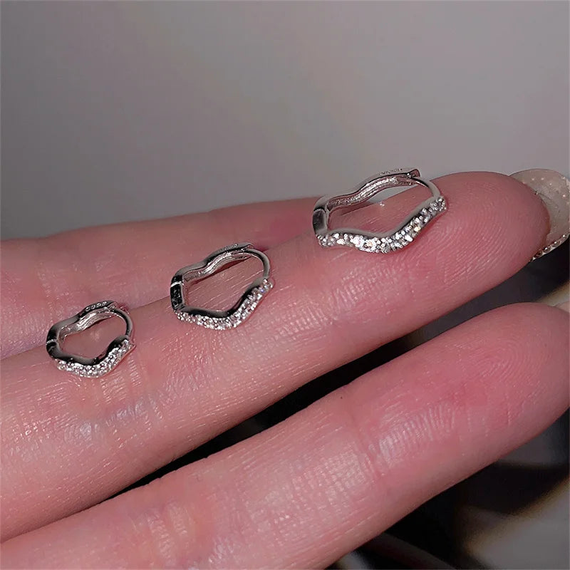 1PCS Edelstahl Minimal Creolen Kristall Zirkonia Kleine Huggie Dünne Knorpel Ohrring Helix Tragus Piercing Schmuck