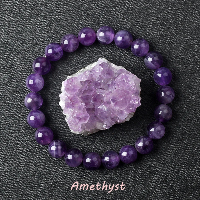 Geniune Amethyst Natur kristall Armband für Frauen Pulsera Amethust Armband aus echten Naturstein perlen Körper reinigung