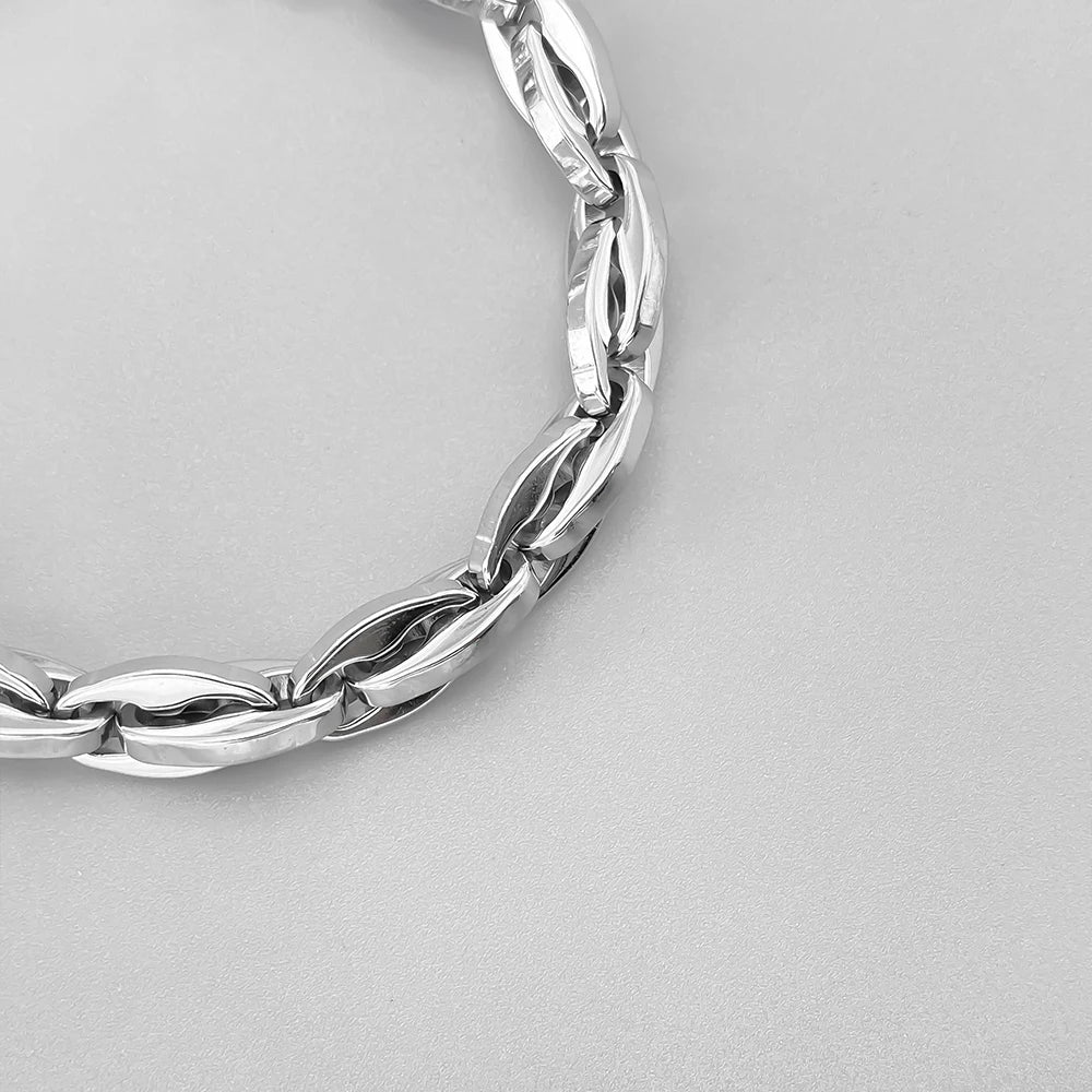 ELANDIS Herren Retro Lippenkette Armband Wasserdicht Edelstahl Gliederarmband Rock Punk Schmuck Geschenke