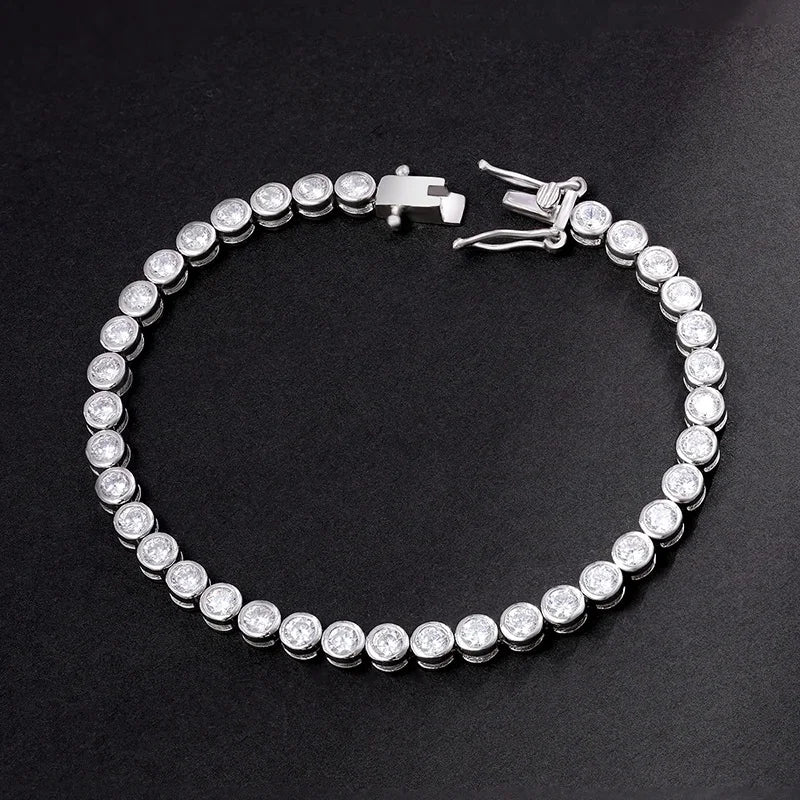 Halaile D Farbe Vollmoissanit S925 Sterling Silber Funkelndes Blasen-Tennisarmband mit GRA Feiner Schmuck Damen Trendiges Geschenk