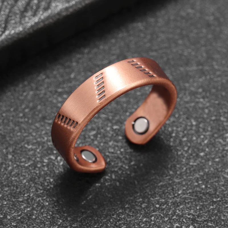 Unregelmäßiger konkaver und konvexer Kupfer ring Magnetische Energie Behandlung Gelenks chmerz ring geeignet für Frauen und Männer Schmuck
