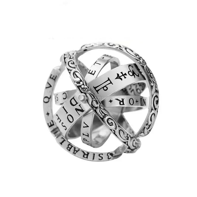 Mode Kreative Komplexe Rotierenden Cosmic Finger Ring Schmuck Open Merge Ring Entfaltet In Astronomische Kugel Männlich Weiblich Ringe