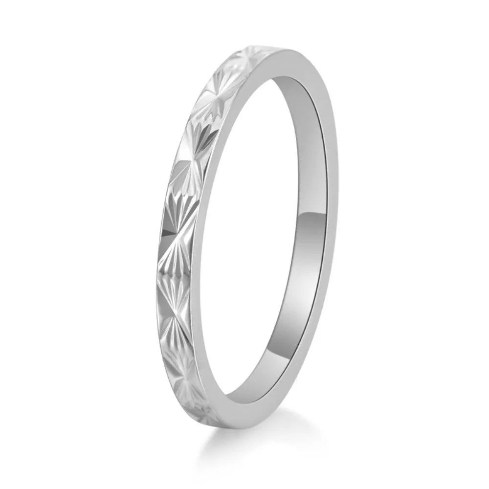 Kolmnsta 2mm Titan Stahl Stapelbare Hochzeit Ringe Für Frauen Minimalistischen Stern Kreuz Gravierte Finger Ring Paar Schmuck Anillos