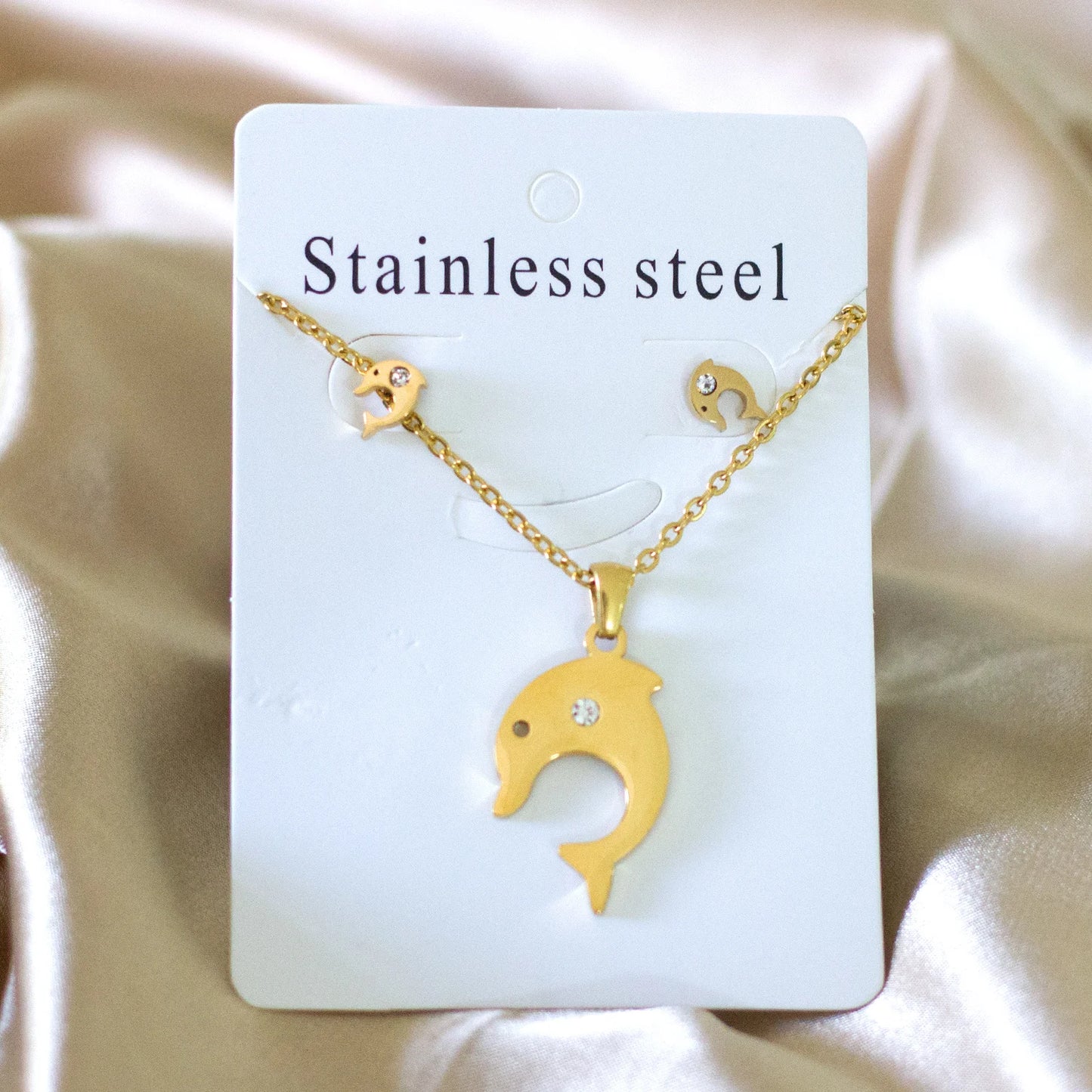 LUXUKISSKIDS Trendy Schmuck Set Edelstahl Silber/Gold Farbe Frau/Männer Großhandel Herz Anhänger Halskette Ohrringe Braut Sets