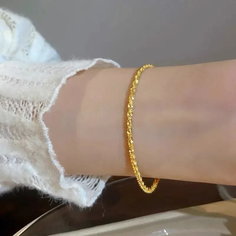 Leichte Luxus Gold Farbe funkelnde Armband kette für Frauen Temperament hochwertige Armband weibliche vielseitige Charme Schmuck