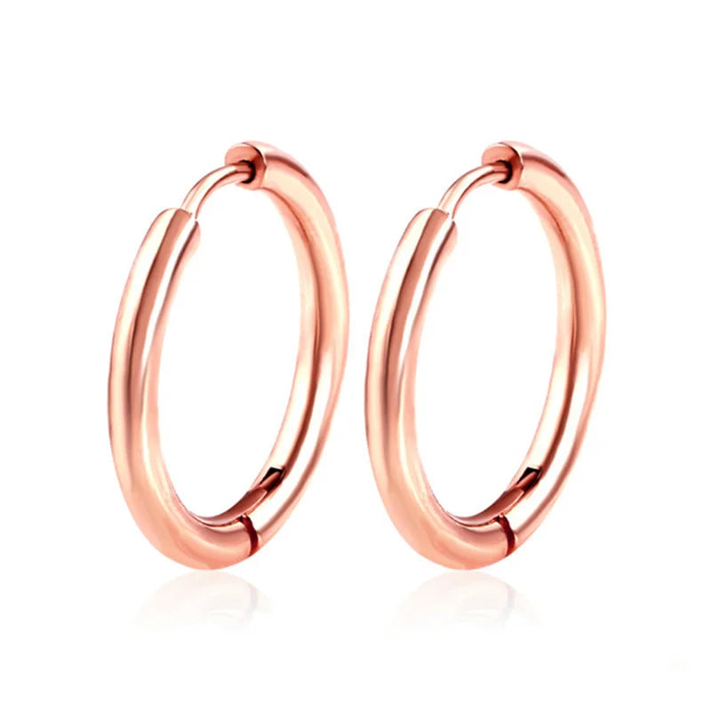 1 Paar Damen/Herren-Ohrringe aus Edelstahl mit kleinen Creolen, Piercing, Ohrknorpel, Tragus, einfacher dünner Kreis, antiallergische Ohrschnalle