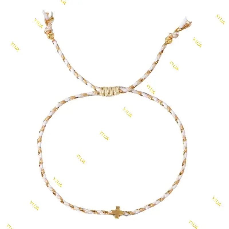 Y1ua Mehrzweck vier Farbwatte -Baumwollseilkreuze Armband für Männer und Frauen tragen